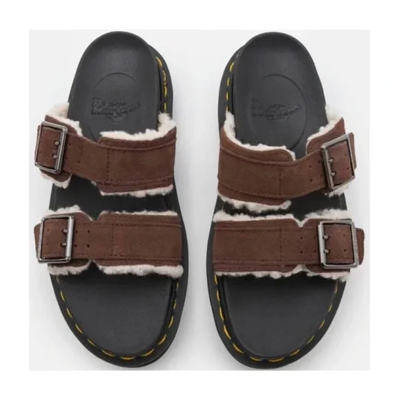 Dr Martens Myles Faux Sherling lined Slide Sandal - Picture 5 of 7